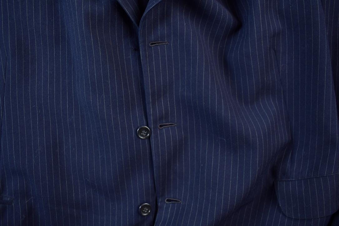 Vintage 1960s Jack Frost Wool Pinstripe Blazer Jacket Men's XL from propervintagecanada