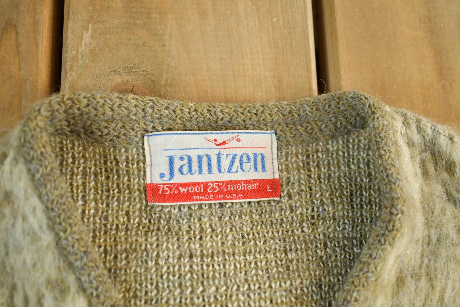 Vintage 1960s Jantzen Mohair Wool Grunge Knit Cardigan Sweater Men's Medium from propervintagecanada