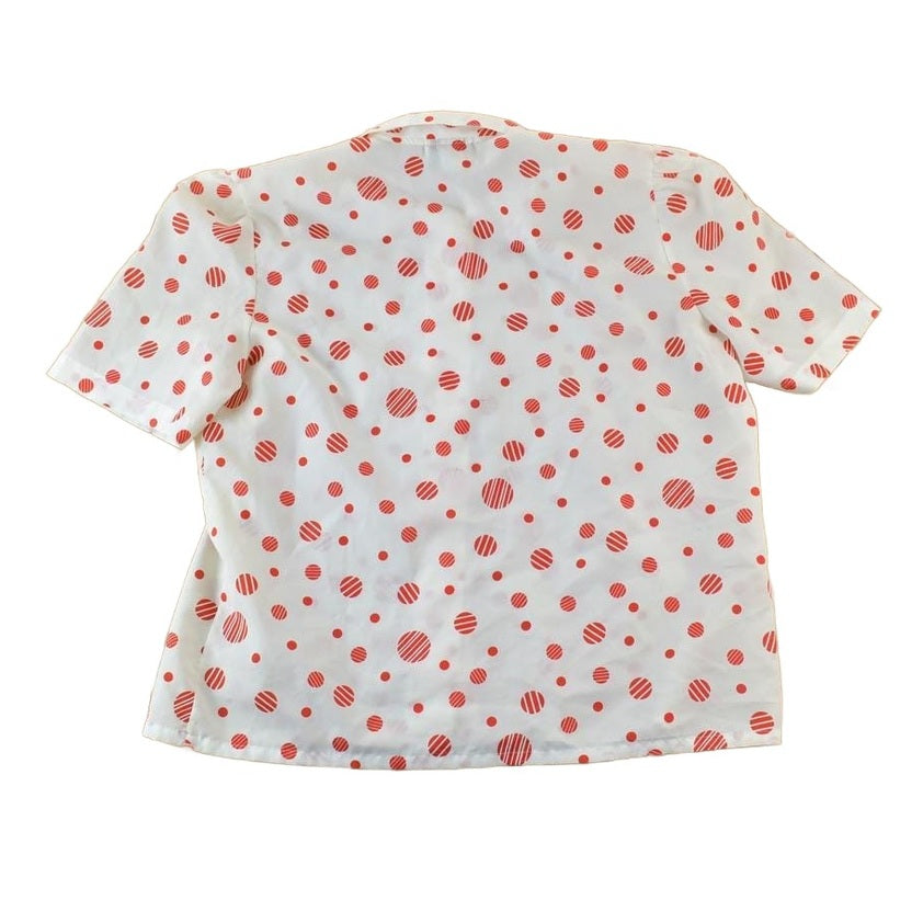 Vintage 1960s Judy Bond polka Dot Button Up Shirt Men's Large from propervintagecanada