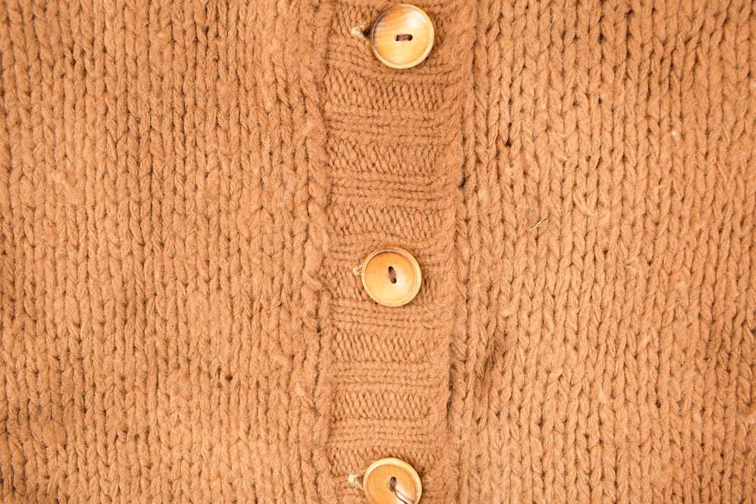 Vintage 1960s Jumblar Hand Shaped Wool Knit Cardigan Sweater Men's S from propervintagecanada
