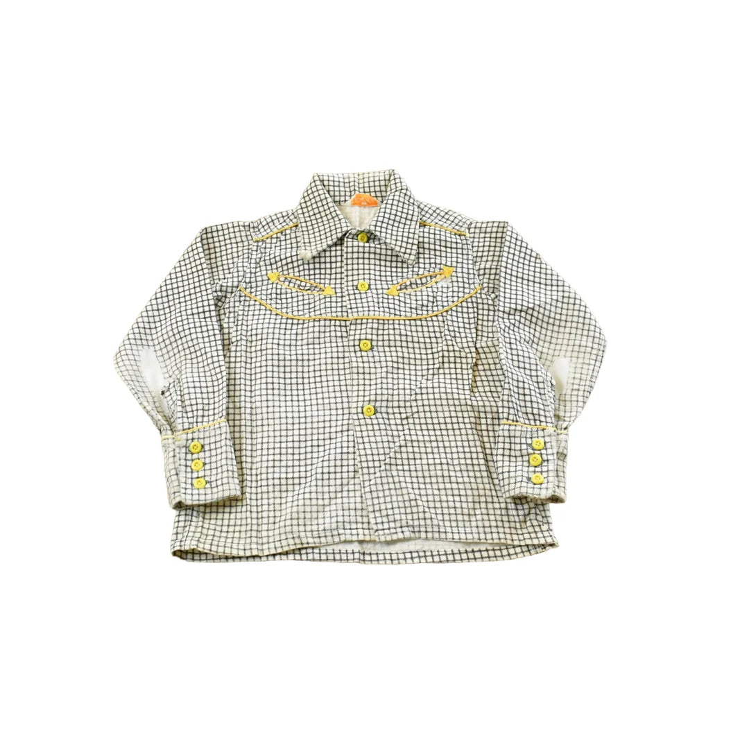 Vintage 1960s King Kole Gingham Check Button Up Western Shirt Youth 6 from propervintagecanada