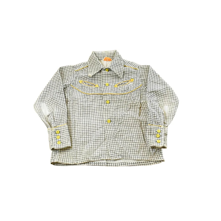 Vintage 1960s King Kole Gingham Check Button Up Western Shirt Youth 6 from propervintagecanada