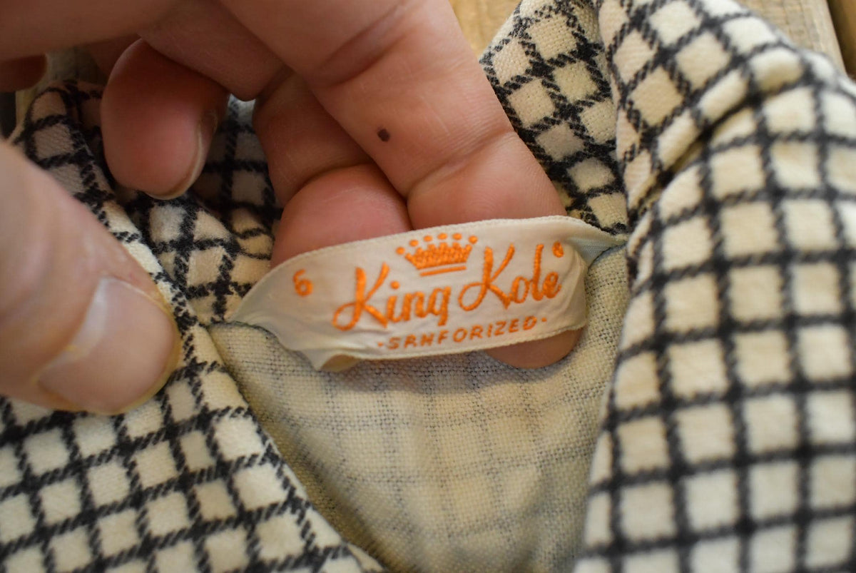 Vintage 1960s King Kole Gingham Check Button Up Western Shirt Youth 6 from propervintagecanada