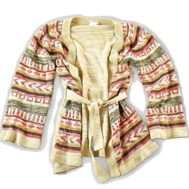 Vintage 1960s Knit Abstract Pattern Crewneck Sweater Womens S from propervintagecanada