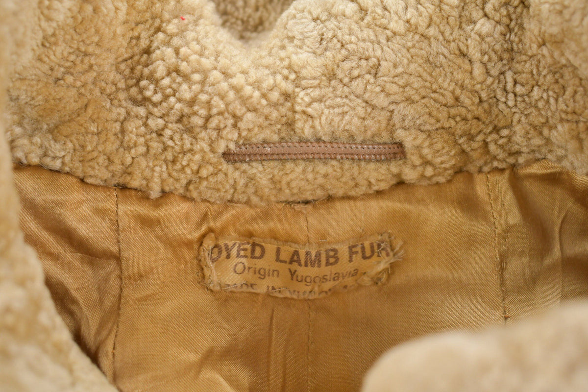 Vintage 1960s Lambs Fur Double Breasted Jacket from propervintagecanada