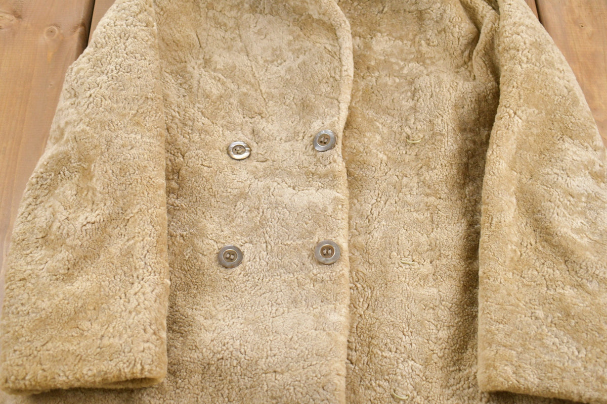 Vintage 1960s Lambs Fur Double Breasted Jacket from propervintagecanada