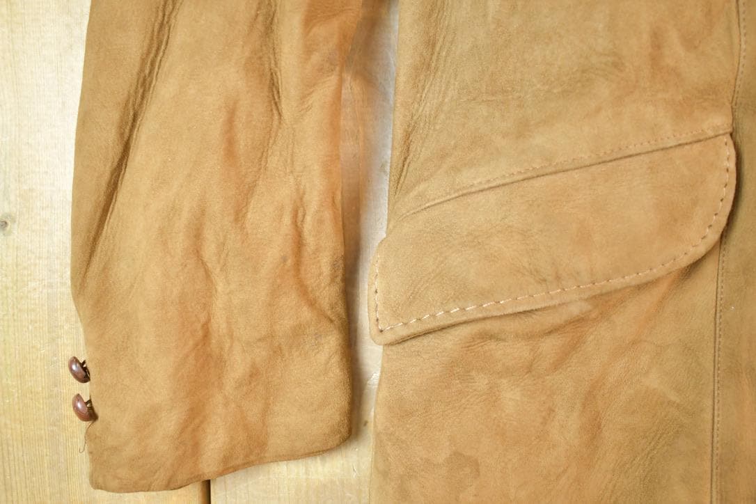 Vintage 1960s Leather Suede Western Style Button Up Long Jacket Men's S from propervintagecanada