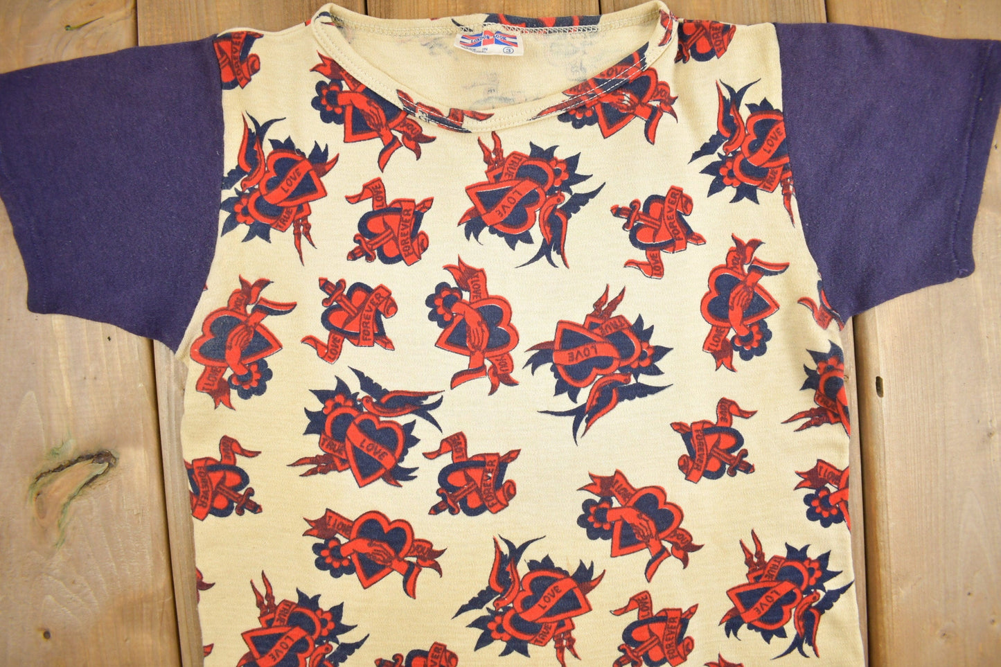 Vintage 1960s Love & Hearts Graphic T Shirt from propervintagecanada