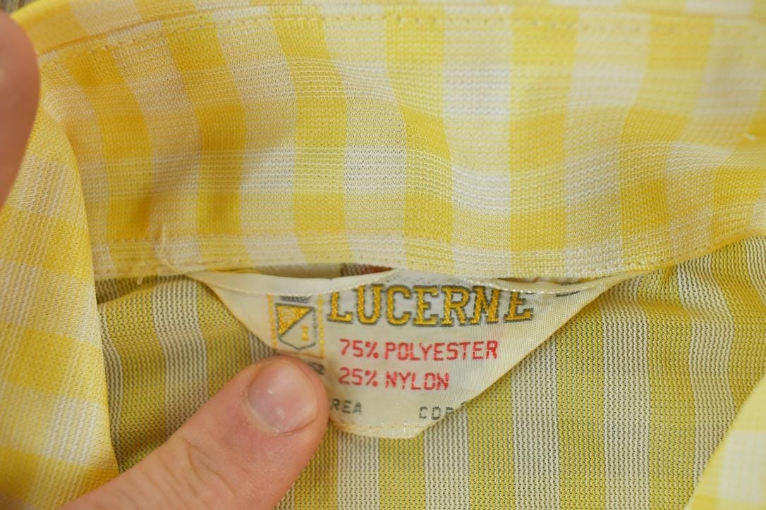 Vintage 1960s Lucerne Plaid Button Up Shirt Men's Small from propervintagecanada