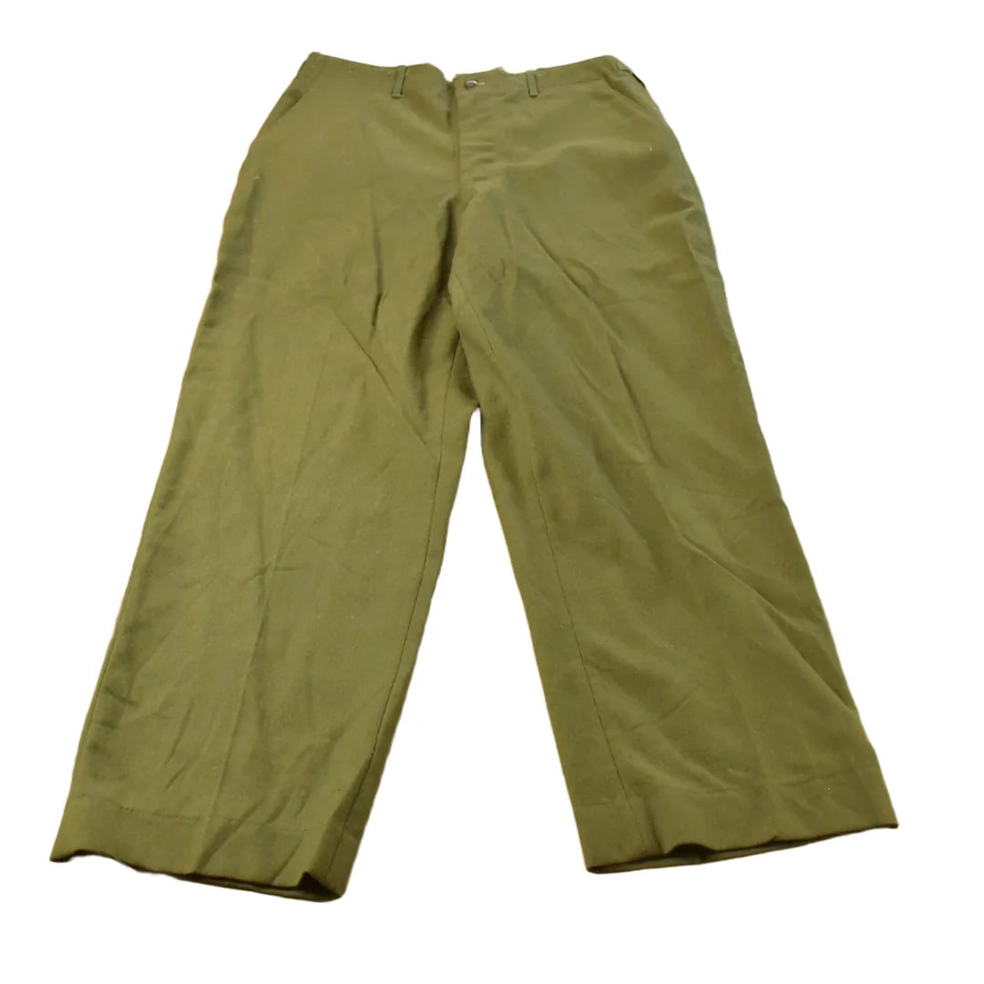 Vintage 1960s Military Army Cargo Field Trousers Olive Drab Pants Men's 35 x 31 from propervintagecanada