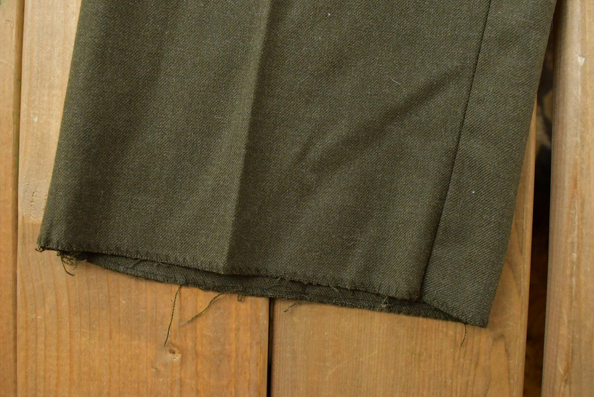 Vintage 1960s Military Army Wool Field Trousers Olive Drab Pants Men's 35 x 31 from propervintagecanada