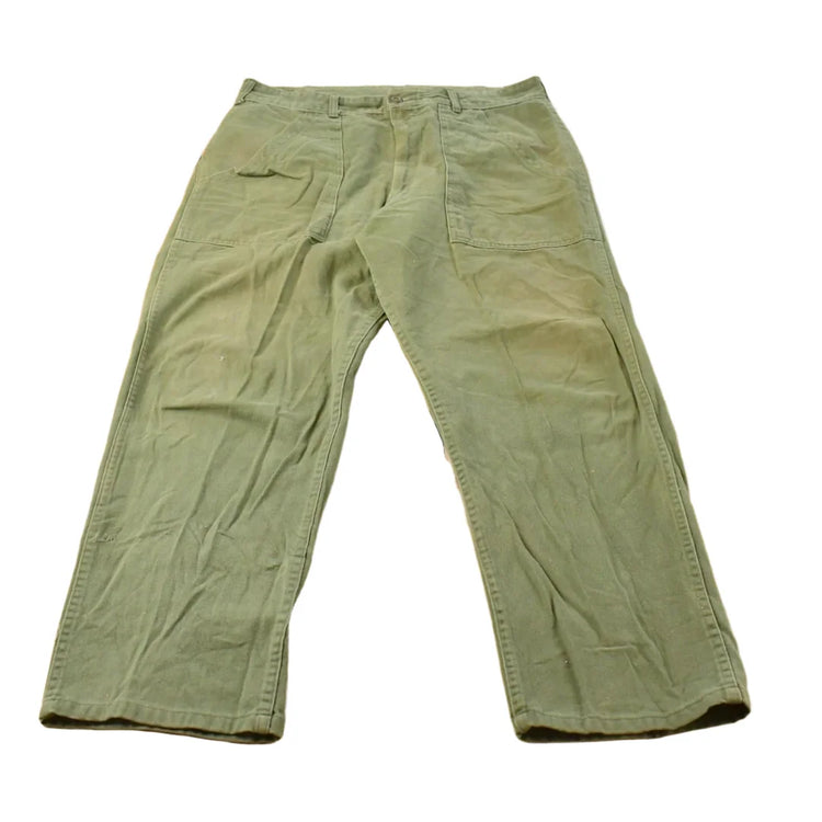 Vintage 1960s Military OG-107 Sateen Fatigue Pants Men's 34 x 27 from propervintagecanada