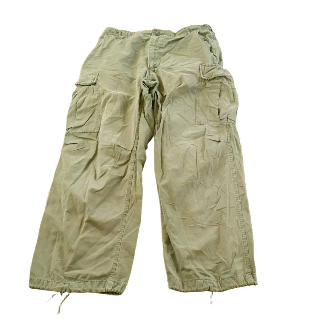Vintage 1960s Military OG-107 Starched Sateen Fatigue Cargo Pants Men's 32 x 29 from propervintagecanada