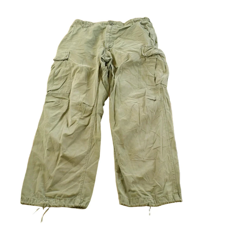 Vintage 1960s Military OG-107 Starched Sateen Fatigue Cargo Pants Men's 32 x 29 from propervintagecanada