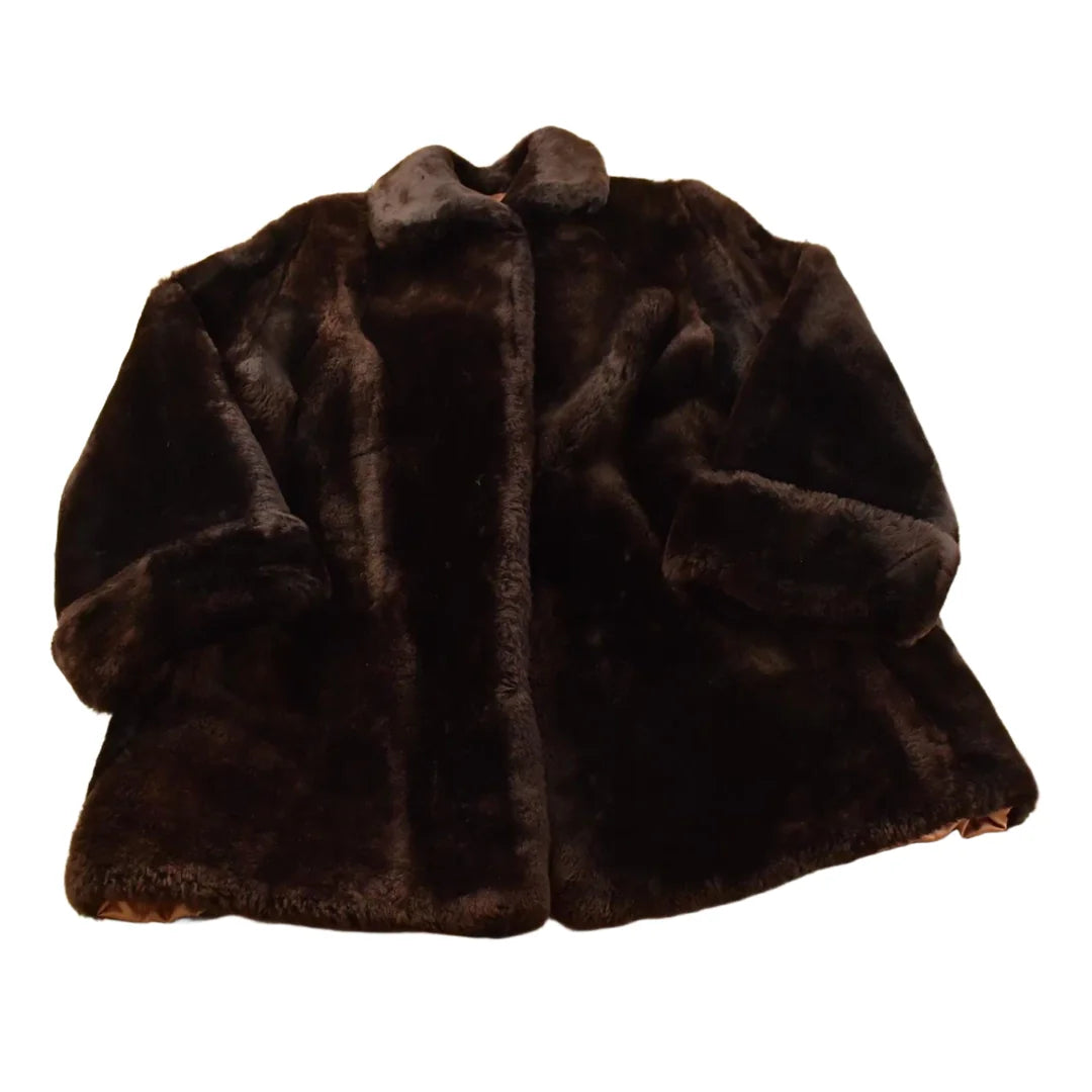 Vintage 1960s Mouton Fur Coat Adult M from propervintagecanada