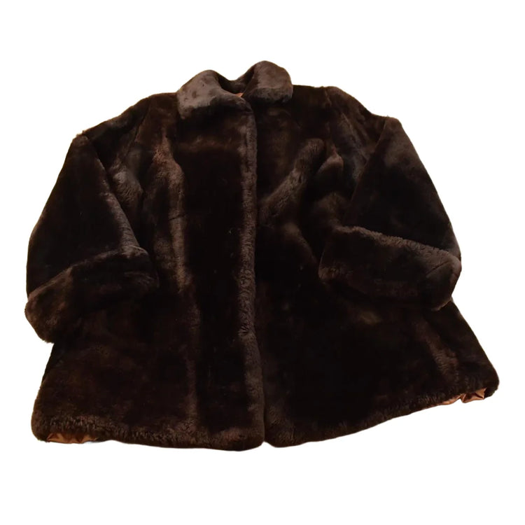 Vintage 1960s Mouton Fur Coat Adult M from propervintagecanada