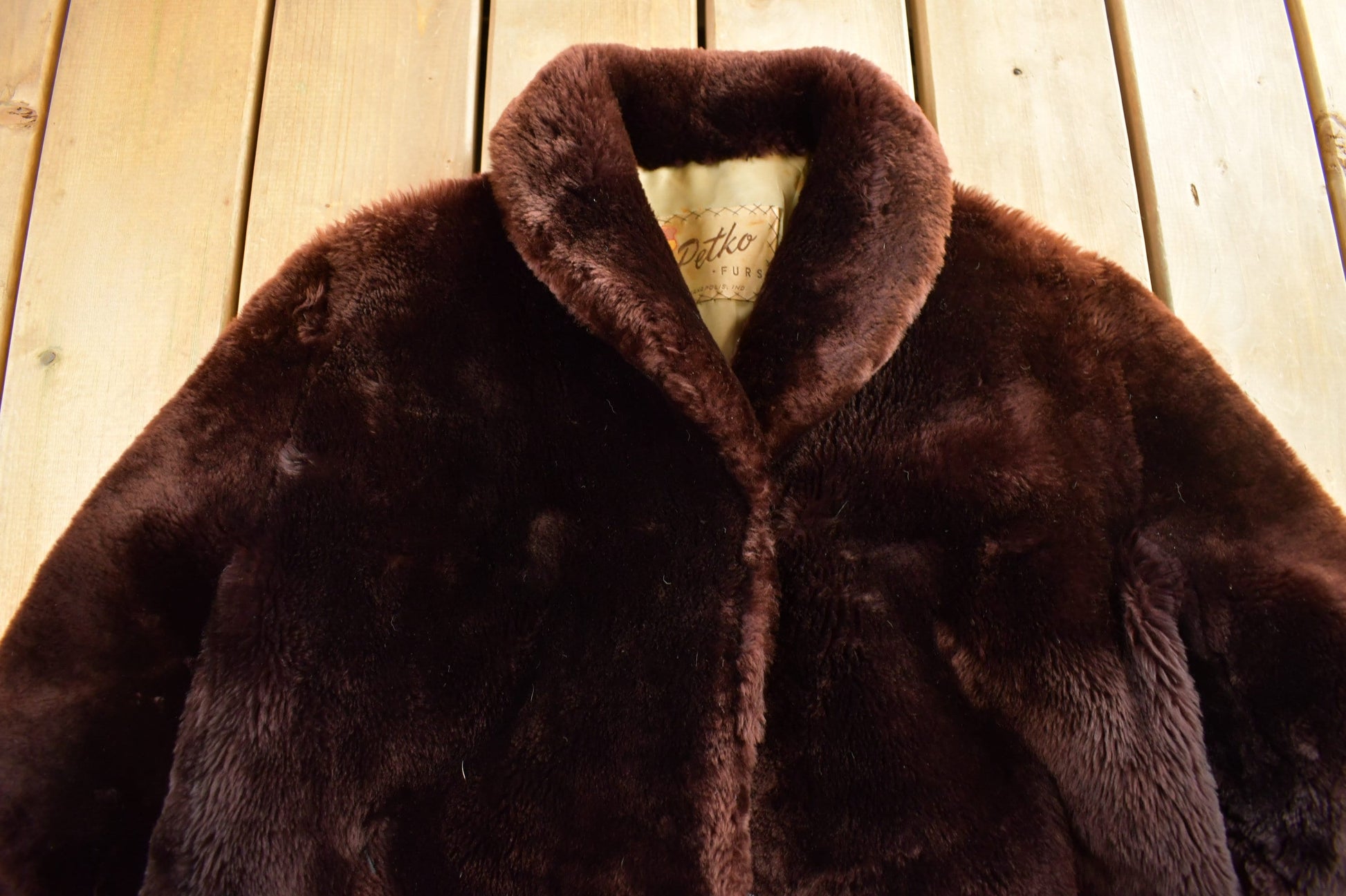 Vintage 1960s Mouton Fur Coat Adult S-M Men's Small from propervintagecanada