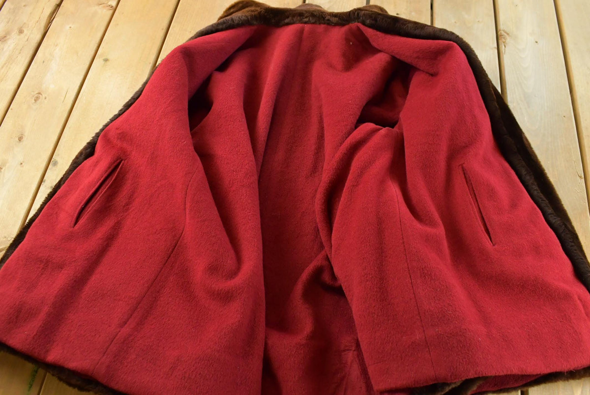 Vintage 1960s Mouton Fur Coat Wool Lining Adult L from propervintagecanada