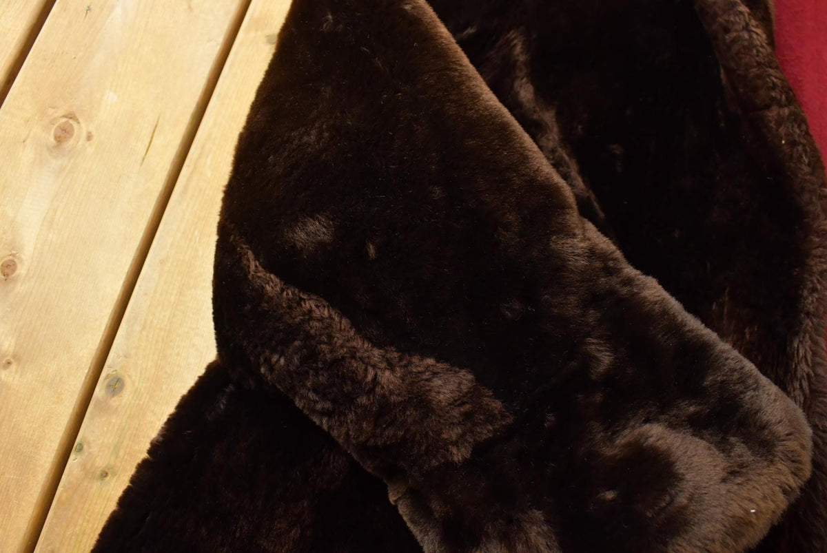 Vintage 1960s Mouton Fur Coat Wool Lining Adult L from propervintagecanada