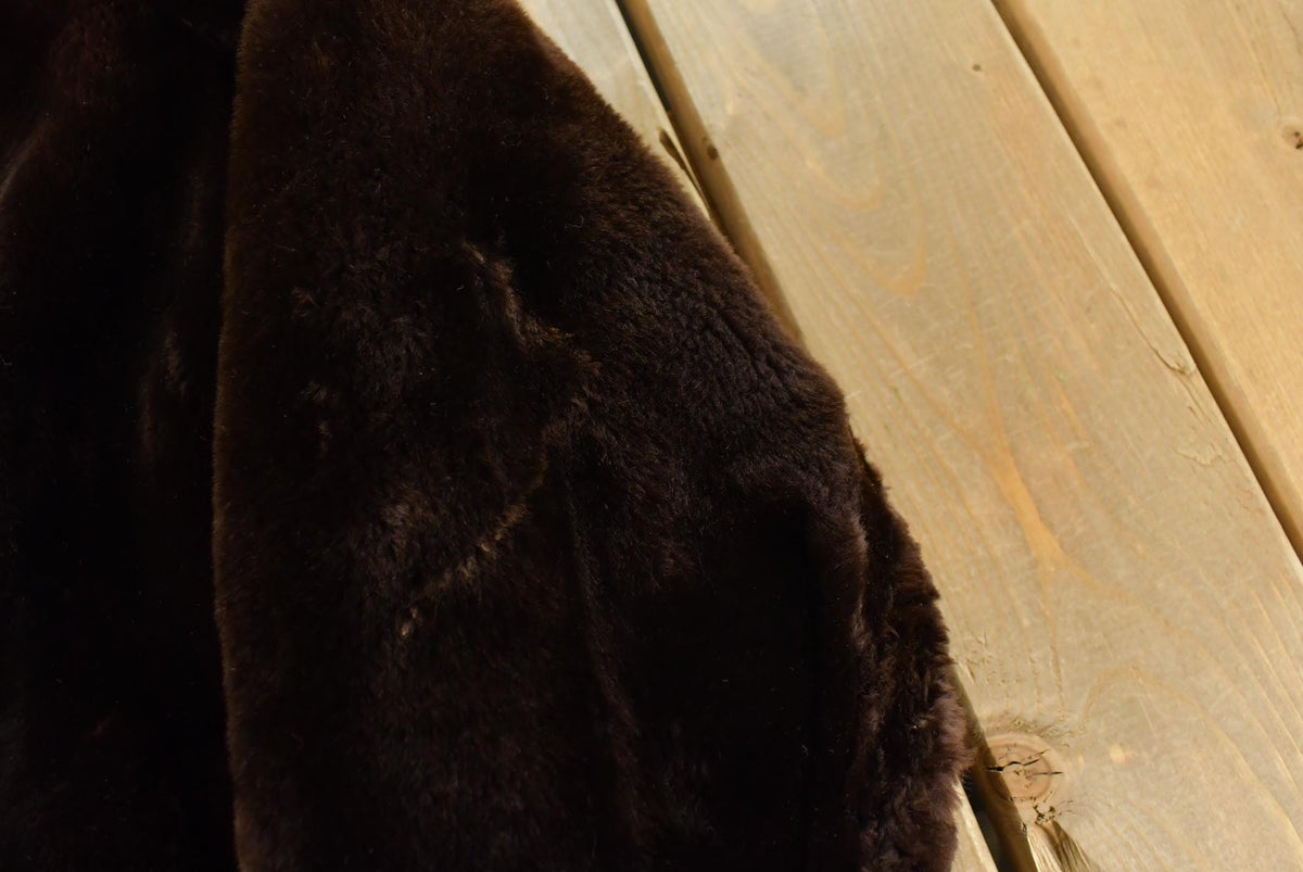 Vintage 1960s Mouton Fur Coat Wool Lining Adult L from propervintagecanada
