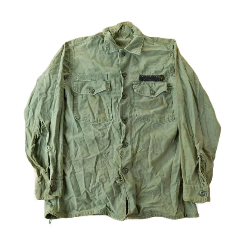 Vintage 1960s OG-107 Army Military Sateen Shirt Men's Medium from propervintagecanada