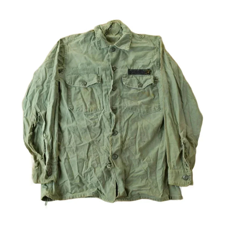 Vintage 1960s OG-107 Army Military Sateen Shirt Men's Medium from propervintagecanada
