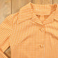 Vintage 1960s Orange Gingham Full Button-Up Shirt Men's S from propervintagecanada