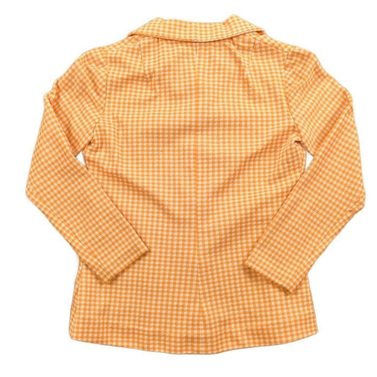 Vintage 1960s Orange Gingham Full Button-Up Shirt Men's S from propervintagecanada