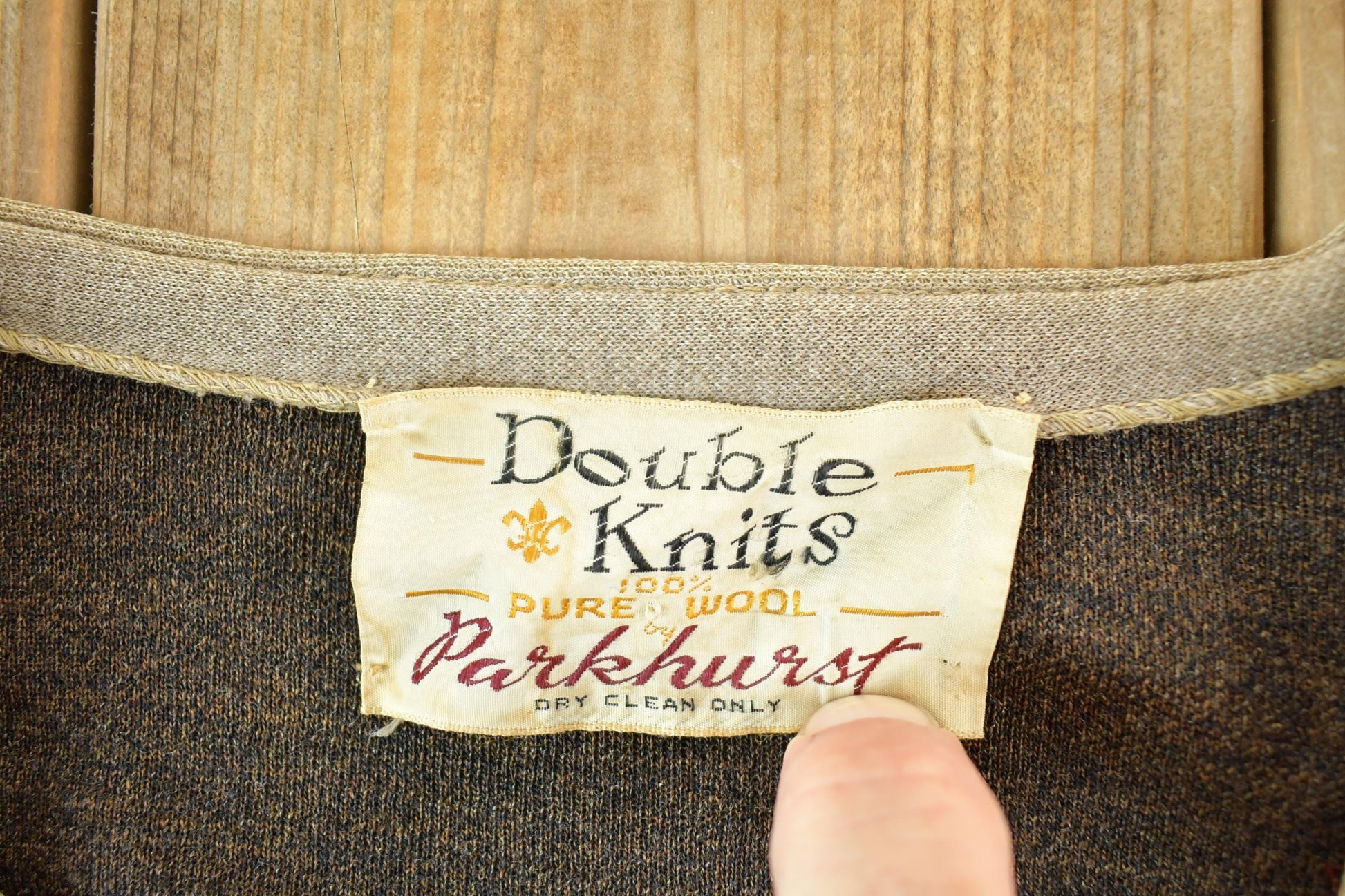 Vintage 1960s Parkhurst Double Knits Wool Knit Sweater Mens M from propervintagecanada