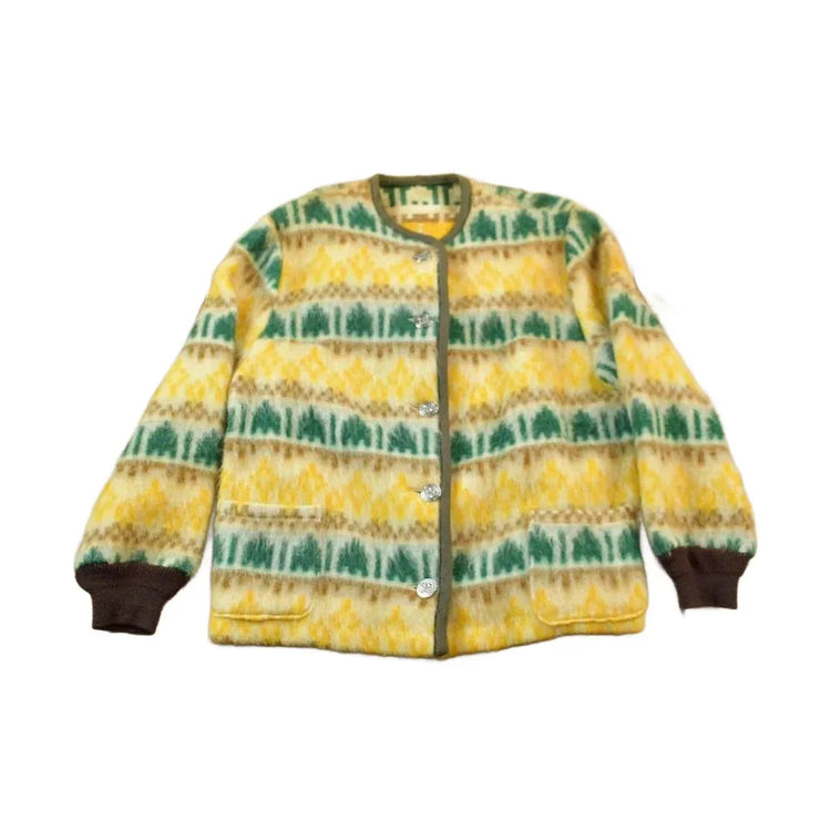 Vintage 1960s Patterned Mohair Cardigan Sweater from propervintagecanada