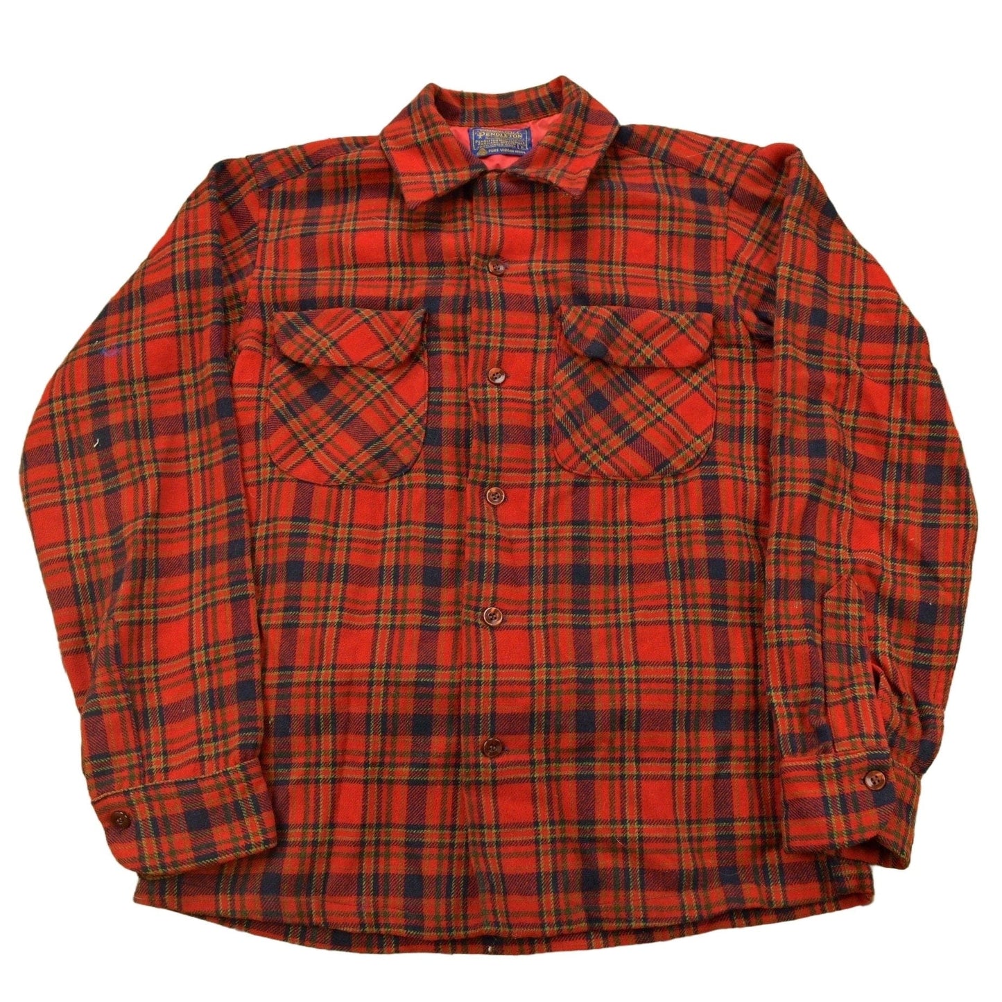 Vintage 1960s Pendleton Plaid Button Up Board Shirt Men's S from propervintagecanada