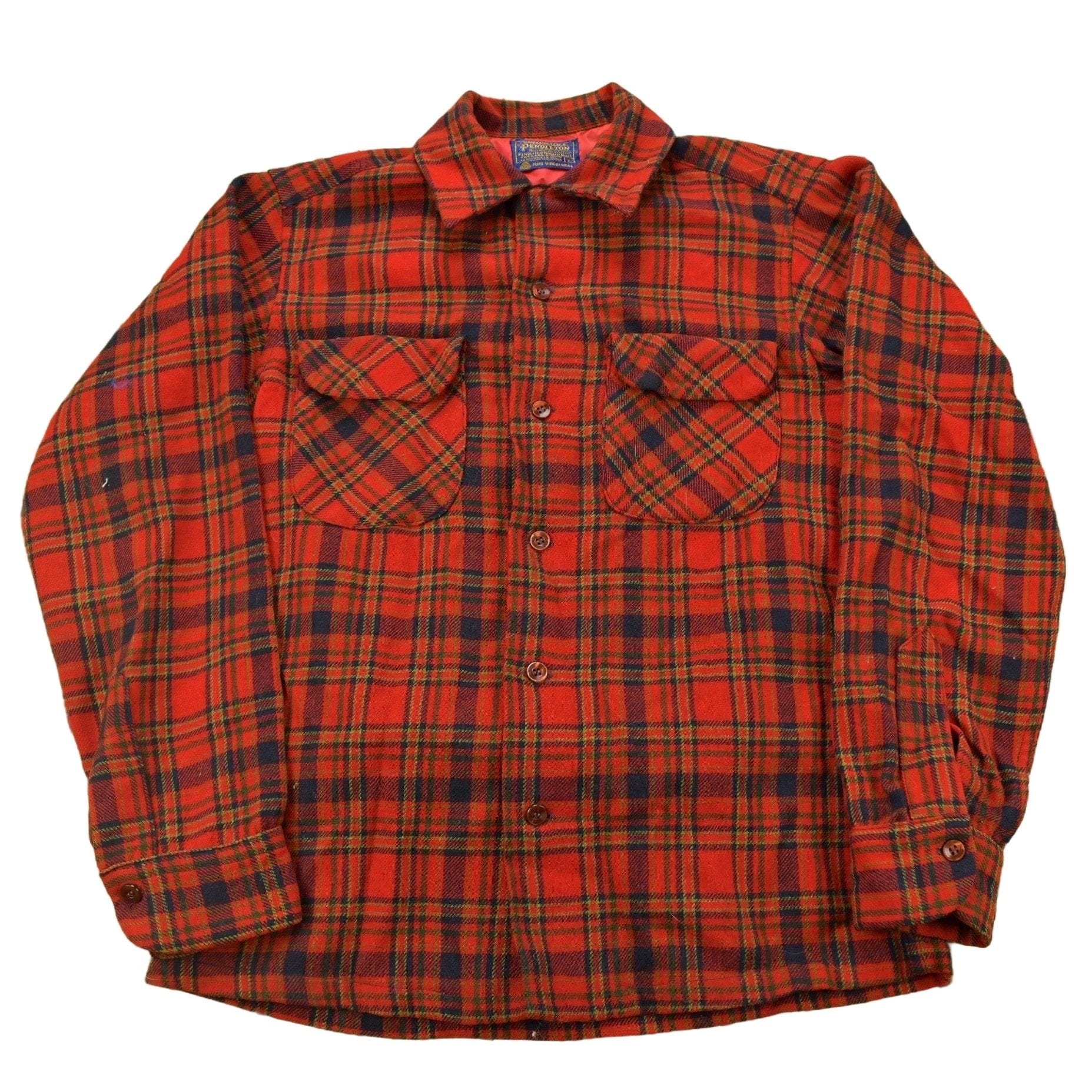 Vintage 1960s Pendleton Plaid Button Up Board Shirt Men's S from propervintagecanada