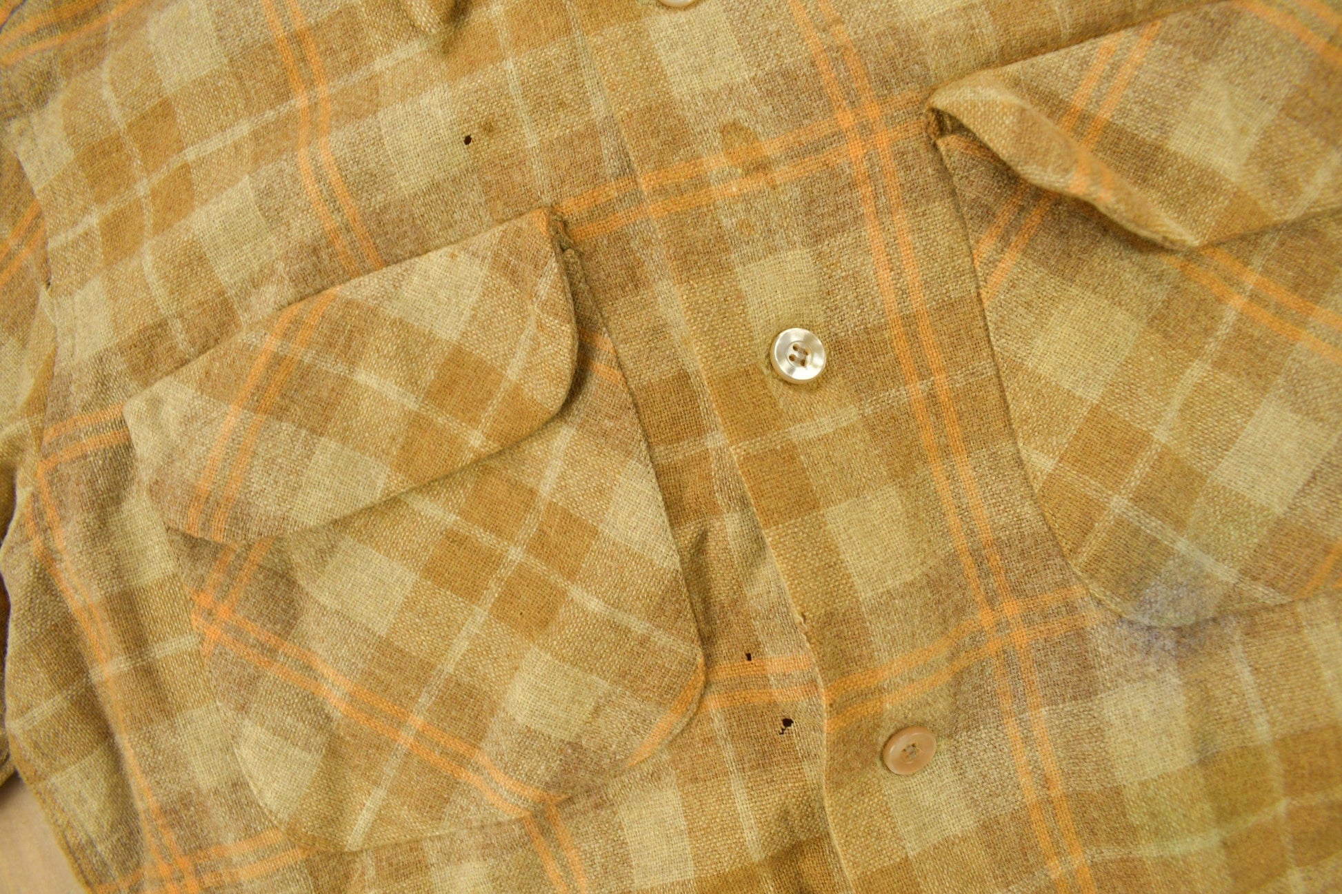 Vintage 1960s Pendleton Plaid Button Up Board Shirt Men's S from propervintagecanada