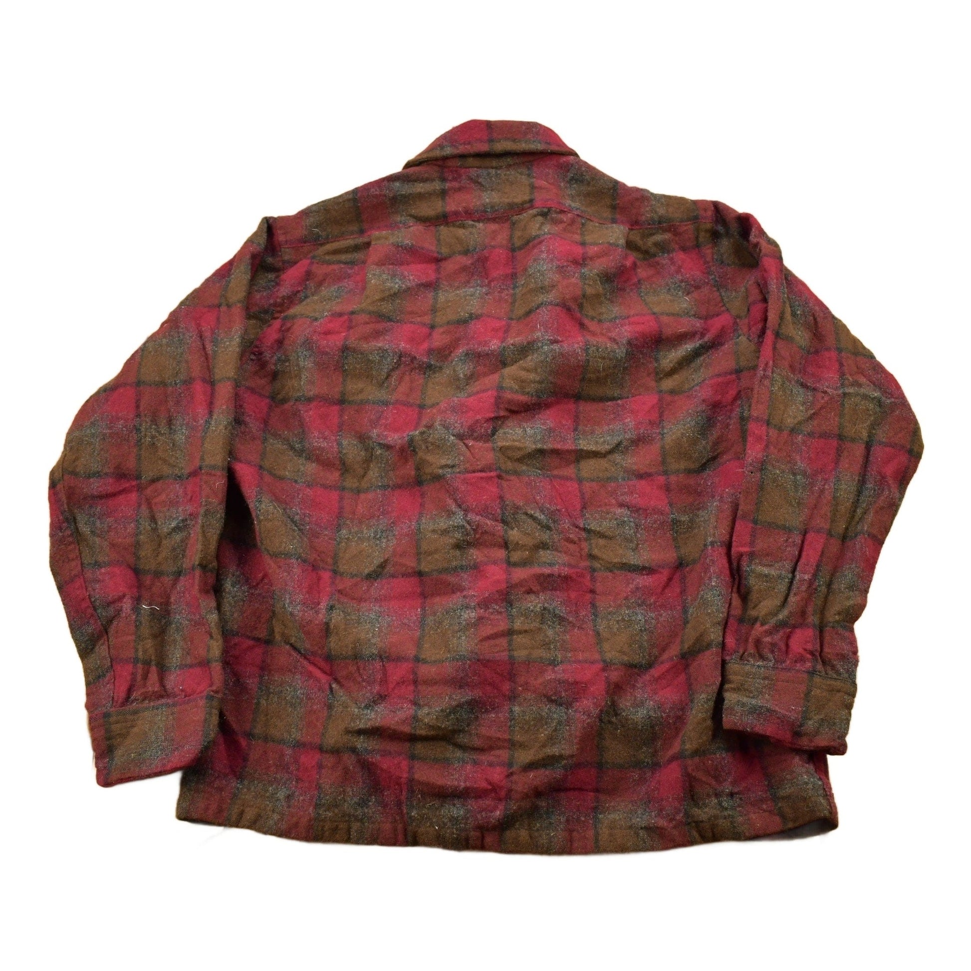 Vintage 1960s Pendleton Plaid Button Up Flannel Shirt / 100% Virgin Wool / Loop Button / Outdoor / Casual Wear / Made In USA / True Vintage from propervintagecanada