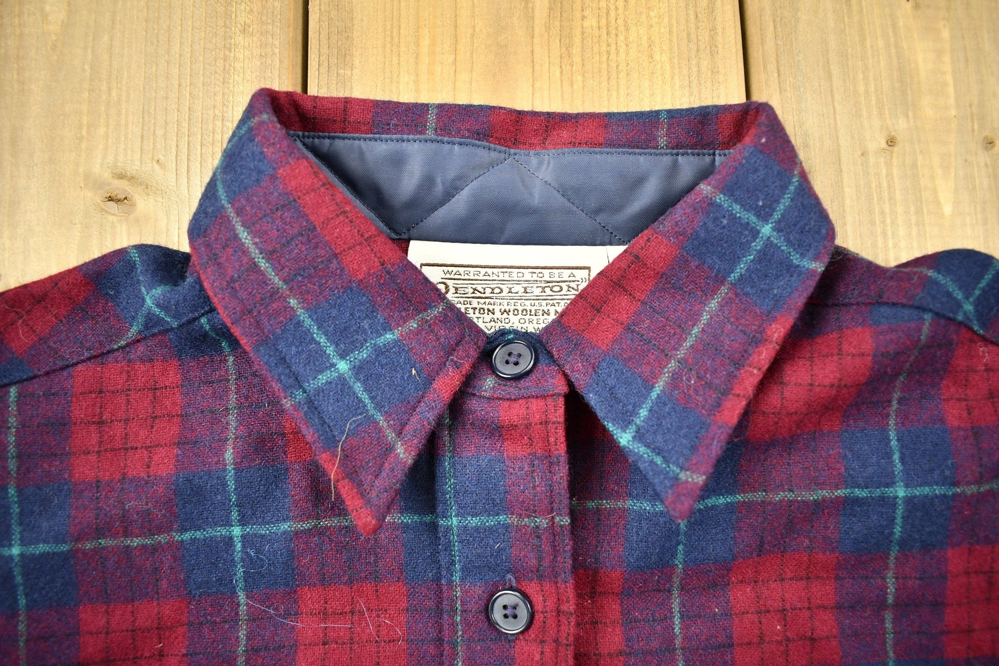 Vintage 1960s Pendleton Plaid Button Up Flannel Shirt / 100% Virgin Wool / Loop Button / Outdoor / Casual Wear / Made In USA / True Vintage from propervintagecanada