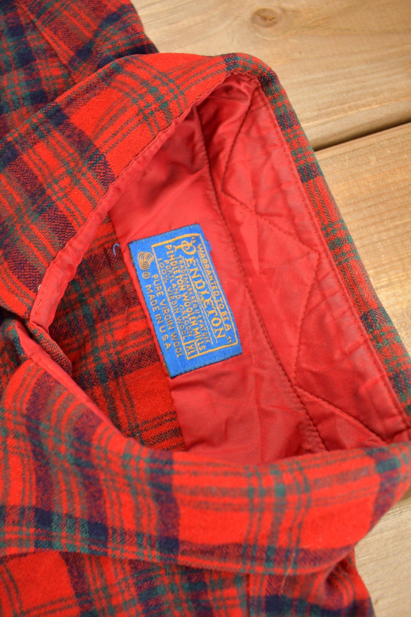 Vintage 1960s Pendleton Plaid Button Up Flannel Shirt Men's XL from propervintagecanada