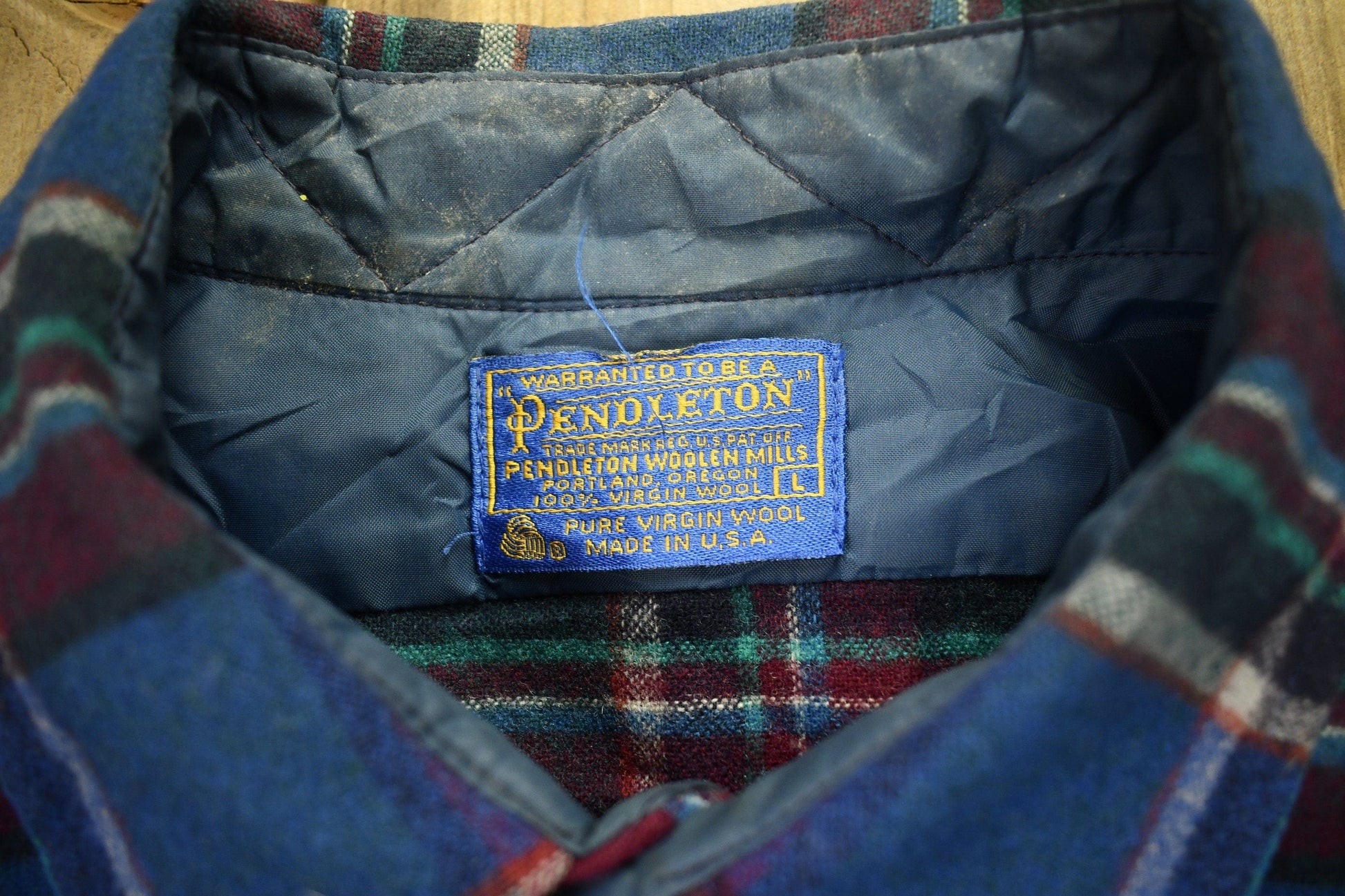 Vintage 1960s Pendleton Plaid Flannel Button Up Shirt Men's Large from propervintagecanada