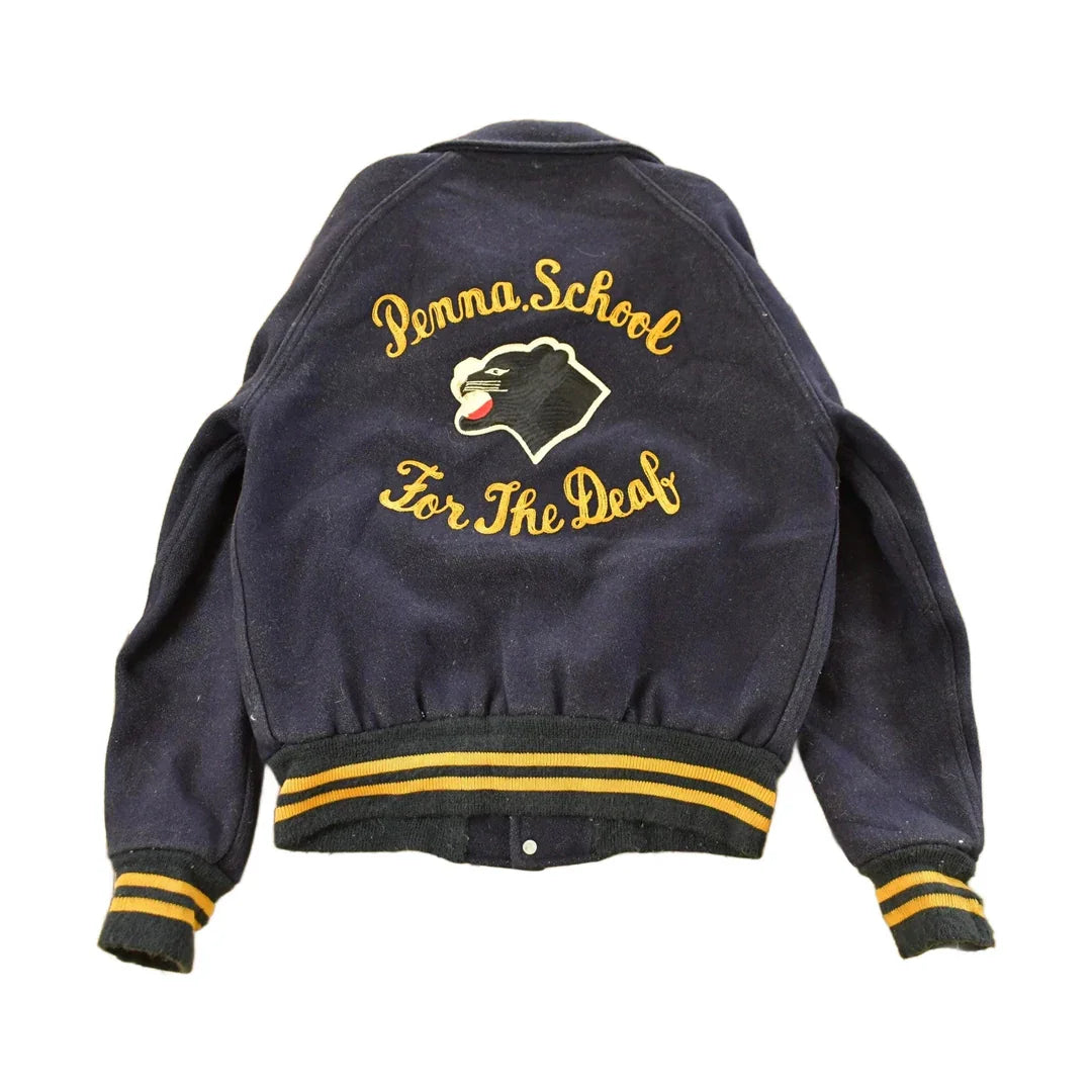 Vintage 1960s Penna School For The Deaf Wool Varsity Jacket Men's S from propervintagecanada