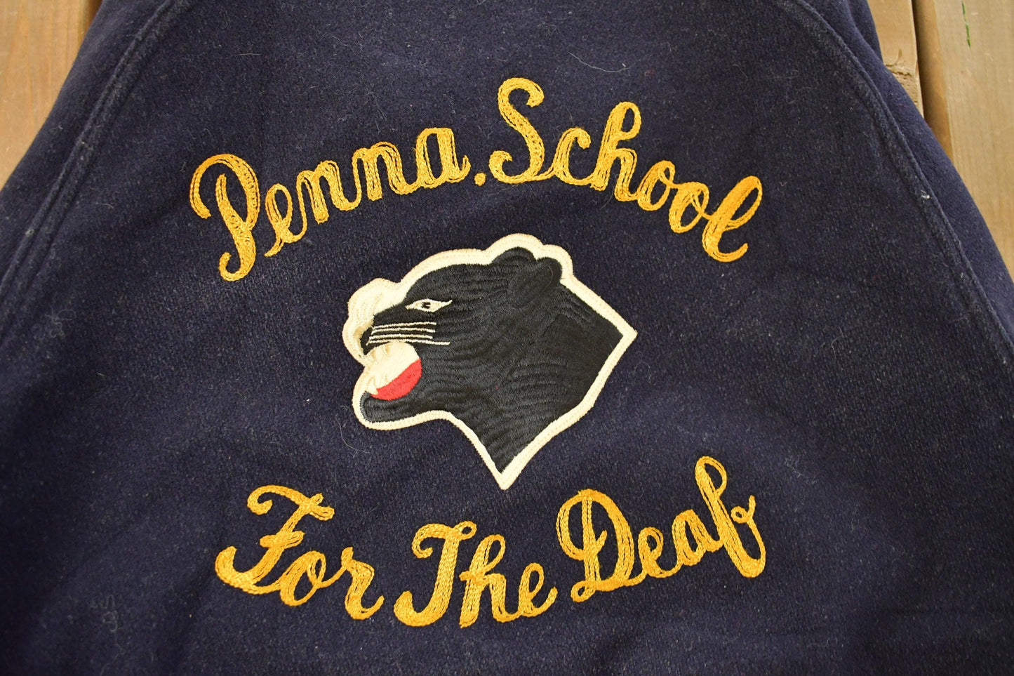 Vintage 1960s Penna School For The Deaf Wool Varsity Jacket Men's S from propervintagecanada