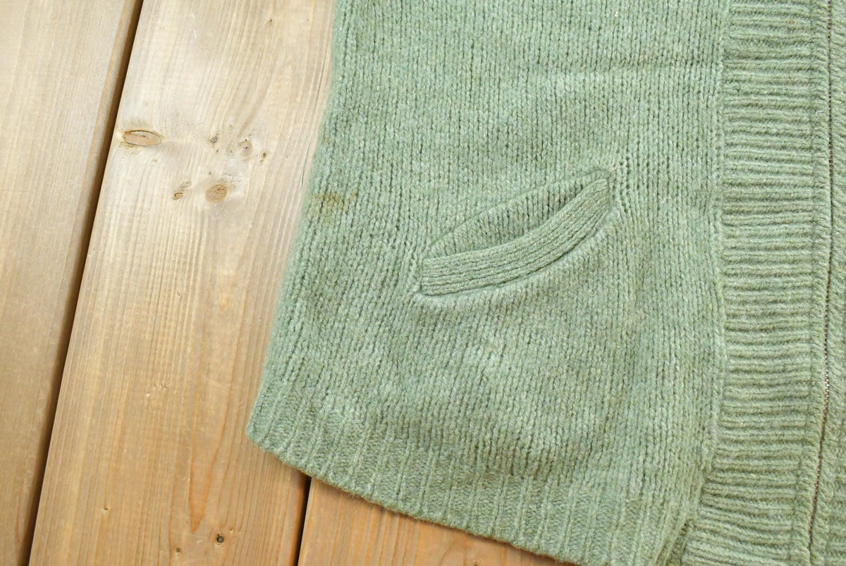 Vintage 1960s Pilgrim Sears Roebuck Wool Knit Zip Up Cardigan Sweater Womens Large from propervintagecanada