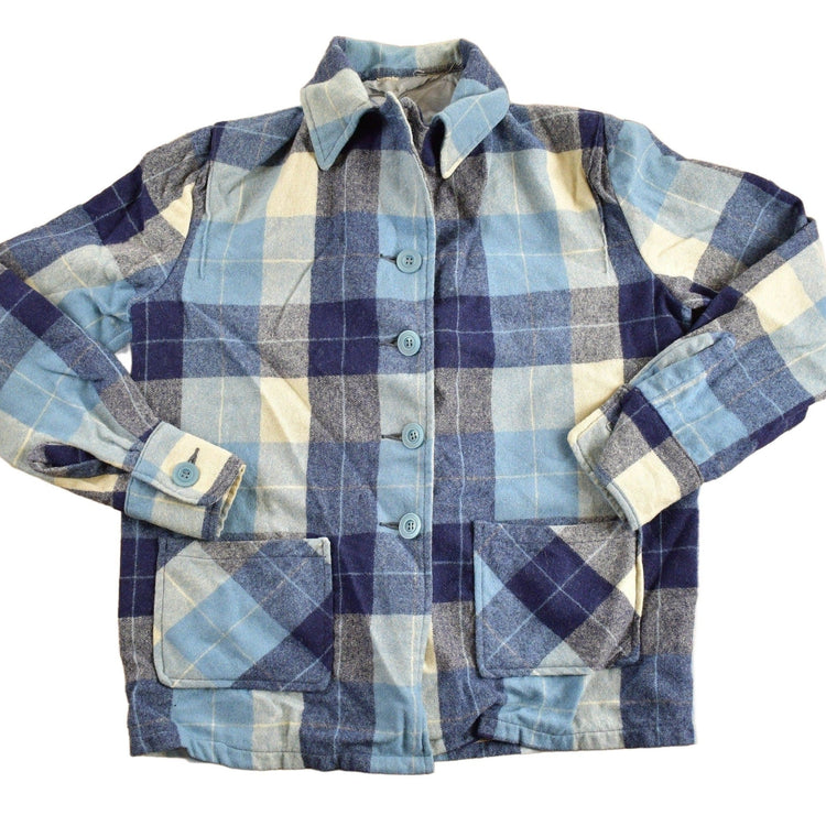Vintage 1960s Plaid Flannel Button Up Shirt Men's S from propervintagecanada