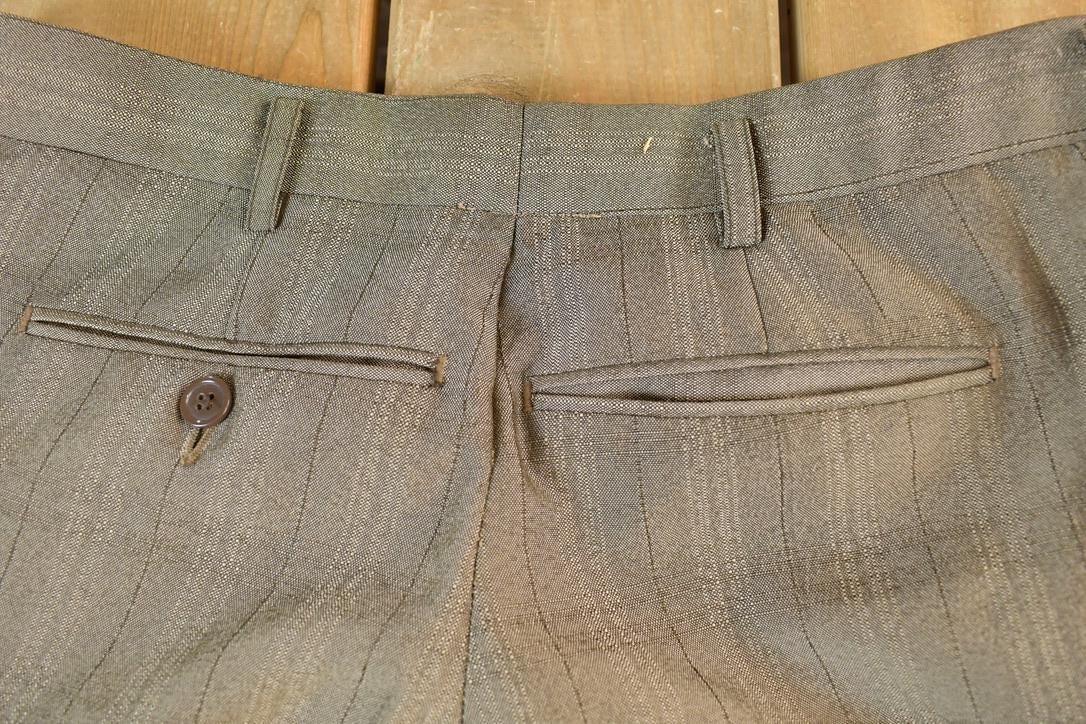 Vintage 1960s Plaid Pleated Dress Pants Men's 30 x 30 from propervintagecanada