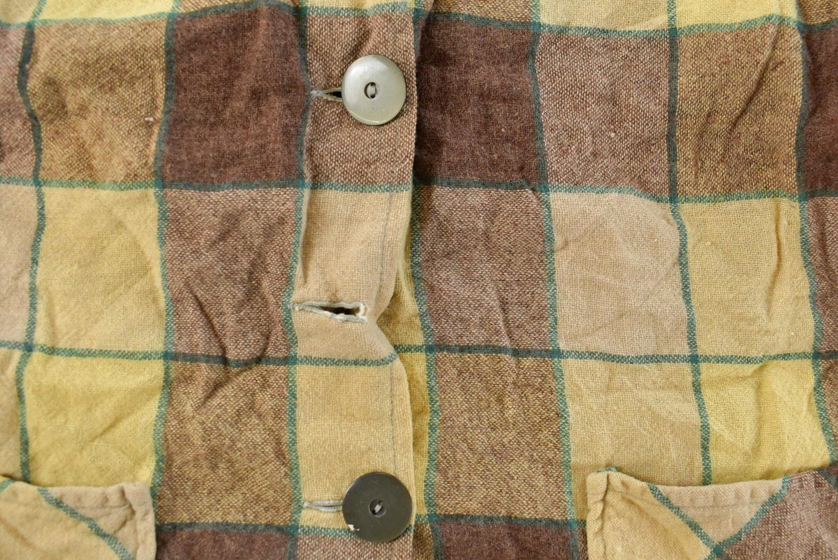 Vintage 1960s Plaid Wool Blazer Shirt Women's Large from propervintagecanada