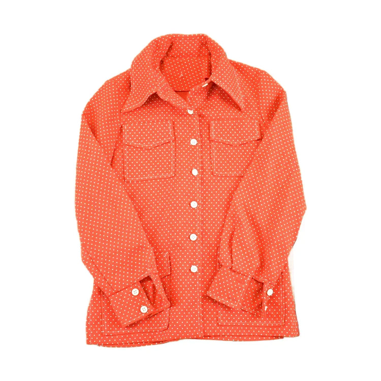 Vintage 1960s Polka Dot Button Up Shirt Men's S from propervintagecanada