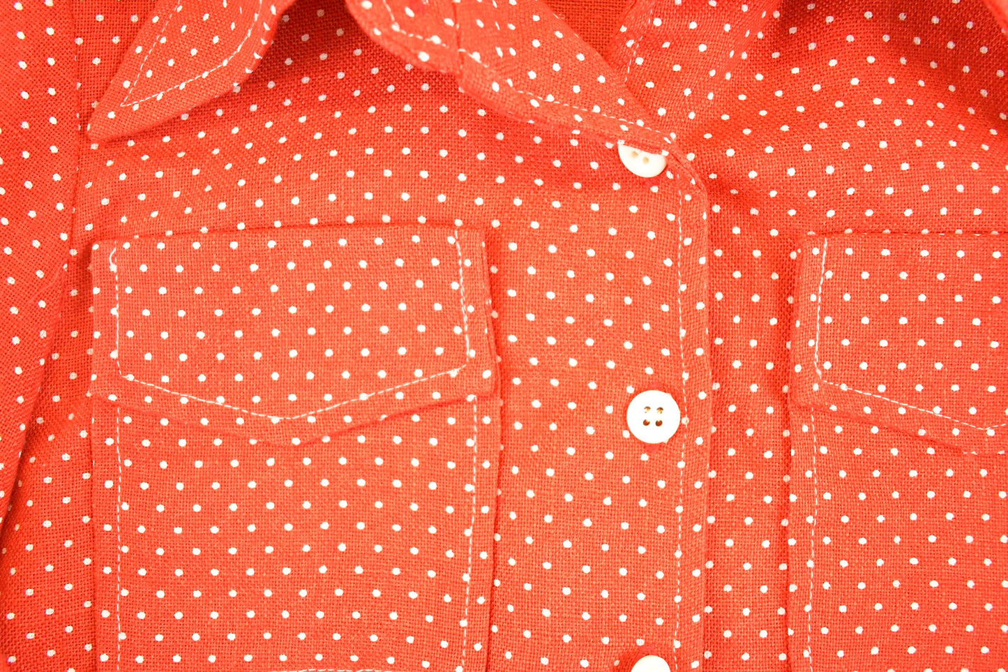 Vintage 1960s Polka Dot Button Up Shirt Men's S from propervintagecanada