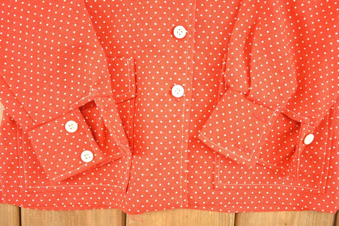 Vintage 1960s Polka Dot Button Up Shirt Men's S from propervintagecanada