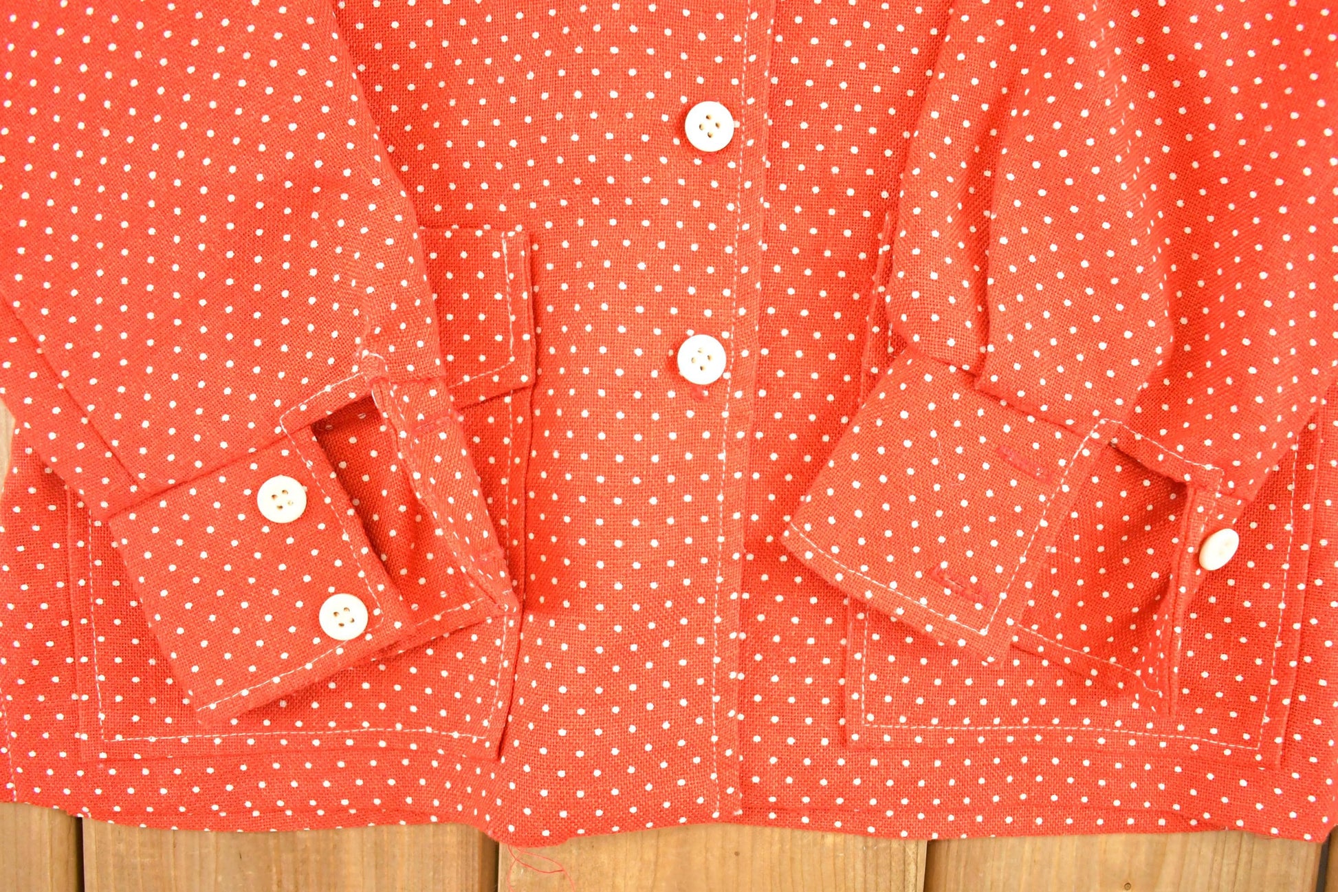 Vintage 1960s Polka Dot Button Up Shirt Men's S from propervintagecanada