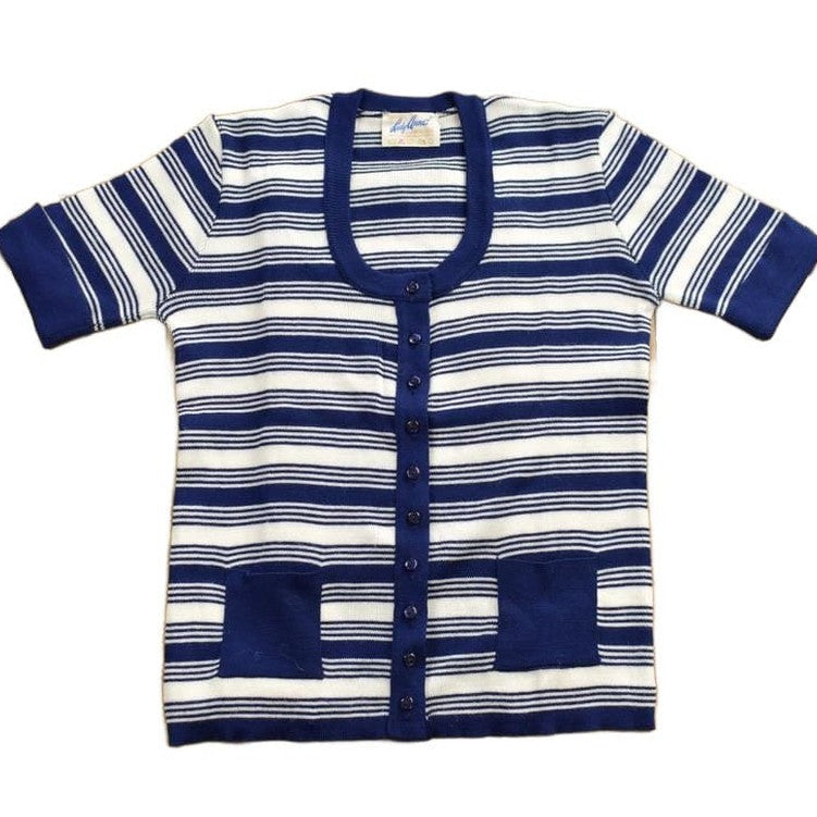 Vintage 1960s Roylon Lady Anne Knit Women's Button Up Shirt Youth L from propervintagecanada