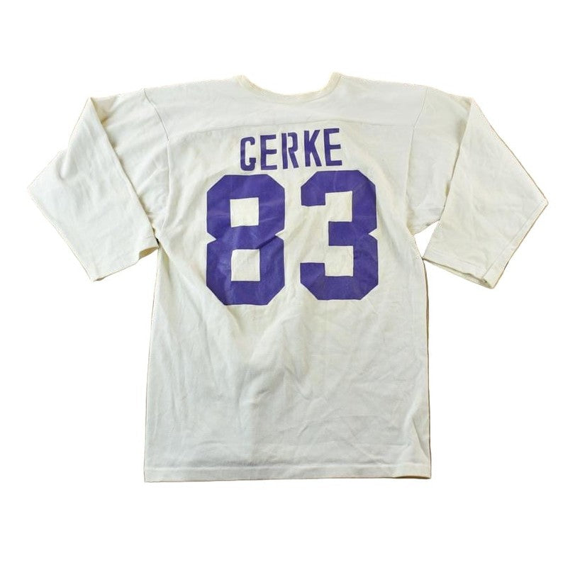 Vintage 1960s Russell Athletic Eau Claire Memorial Old Abes Gerke 83 University Collegiate T-Shirt Men's Small from propervintagecanada