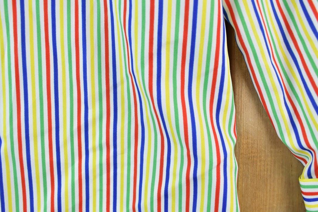 Vintage 1960s Striped Button Up Shirt Men's Large from propervintagecanada